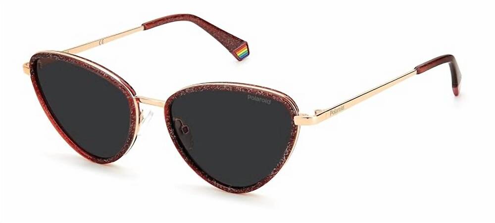NEW POLAROID women’s pld6148/s/x sunglasses in burgundy/glitter gold
